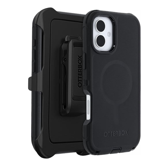 OtterBox iPhone 16 Plus (Only) - Defender Series MagSafe Case - Black - Holster Clip Included - Built-in Magnets - Screenless - Rugged & Durable - with Port Protection - Non-Retail Packaging