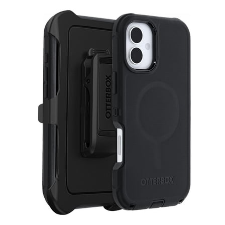 OtterBox iPhone 16 Plus (Only) - Defender Series MagSafe Case - Black - Holster Clip Included - Built-in Magnets - Screenless - Rugged & Durable - with Port Protection - Non-Retail Packaging