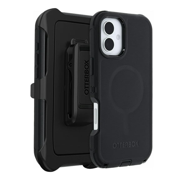 OtterBox iPhone 16 Plus (Only) - Defender Series MagSafe Case - Black - Holster Clip Included - Built-in Magnets - Screenless - Rugged & Durable - with Port Protection - Non-Retail Packaging