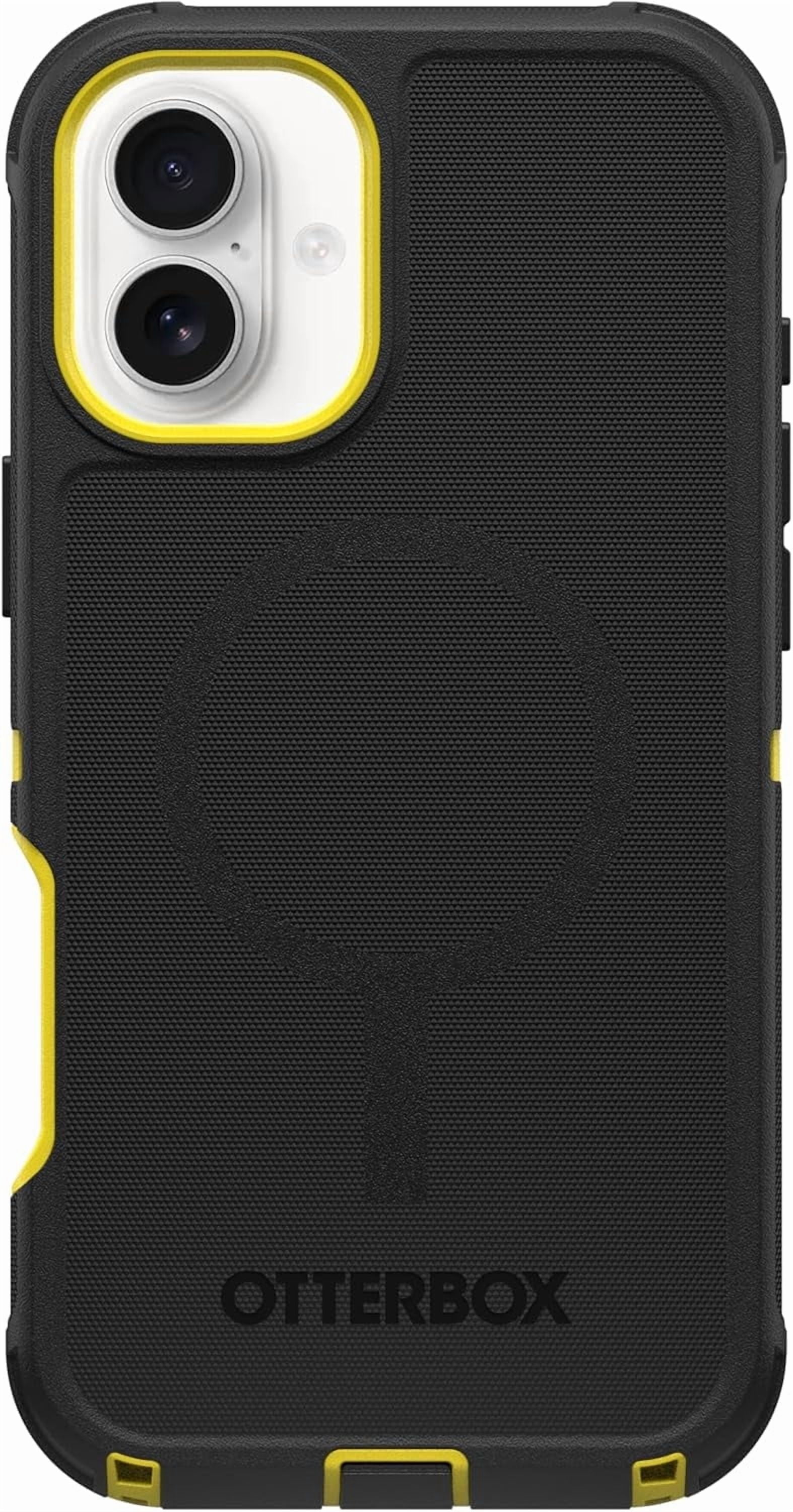 OtterBox iPhone 16 Plus (Only) Defender Series MagSafe Case - Night (Black & Yellow) - Case Only - Built-in Magnets - Screenless - Rugged & Durable - with Port Protection - Non-Retail Packaging