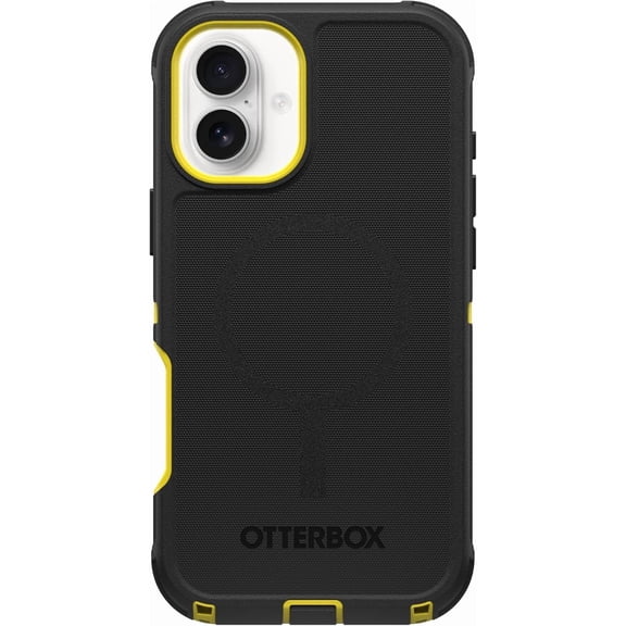 OtterBox iPhone 16 Plus (Only) Defender Series MagSafe Case - Night (Black & Yellow) - Case Only - Built-in Magnets - Screenless - Rugged & Durable - with Port Protection - Non-Retail Packaging