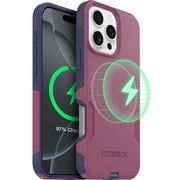 OtterBox iPhone 16 Pro Max Commuter Series MagSafe Case - Thin & Tough, Dual Layer with Port Protection and Built-In Anchors - Pink & Purple