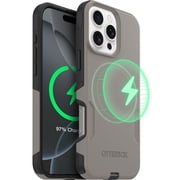 OtterBox iPhone 16 Pro Max Commuter Series MagSafe Case - Thin & Tough, Dual Layer with Port Protection and Built-In Anchors - Grey & Black