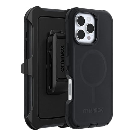 OtterBox iPhone 16 Pro Max (Only) - Defender Series MagSafe Case - Black - Holster Clip Included - Built-in Magnets - Screenless - Rugged & Durable - with Port Protection - Non-Retail Packaging