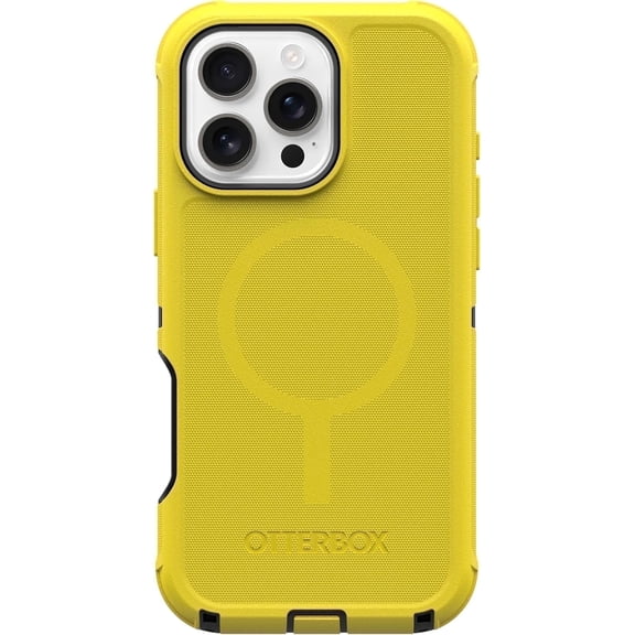 OtterBox iPhone 16 Pro Max (Only) - Defender Series MagSafe Case - Night Reverse (Yellow & Black) - Case Only - Built-in Magnets - Rugged & Durable - with Port Protection - Non-Retail Packaging