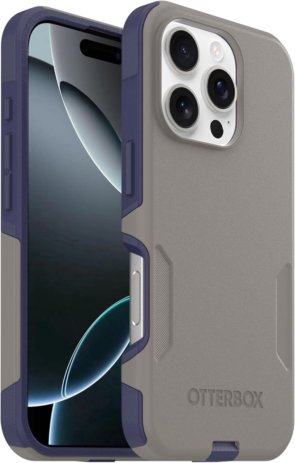 OtterBox iPhone 16 Pro (Only) - Commuter Series MagSafe Case - Fogbound Blue (Grey & Blue) - Built-in Magnets - Slim & Tough - Pocket-Friendly - with Port Protection