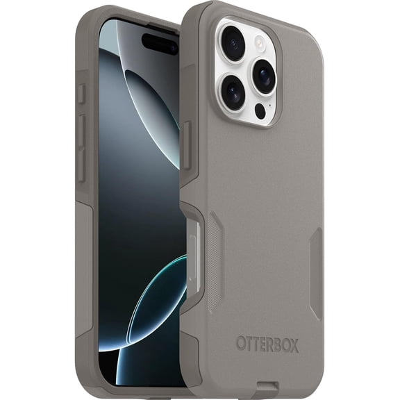 OtterBox iPhone 16 Pro (Only) - Commuter Series MagSafe Case - Grey Comfort (Beige) - Built-in Magnets - Slim & Tough - Pocket-Friendly - with Port Protection - Non-Retail Packaging