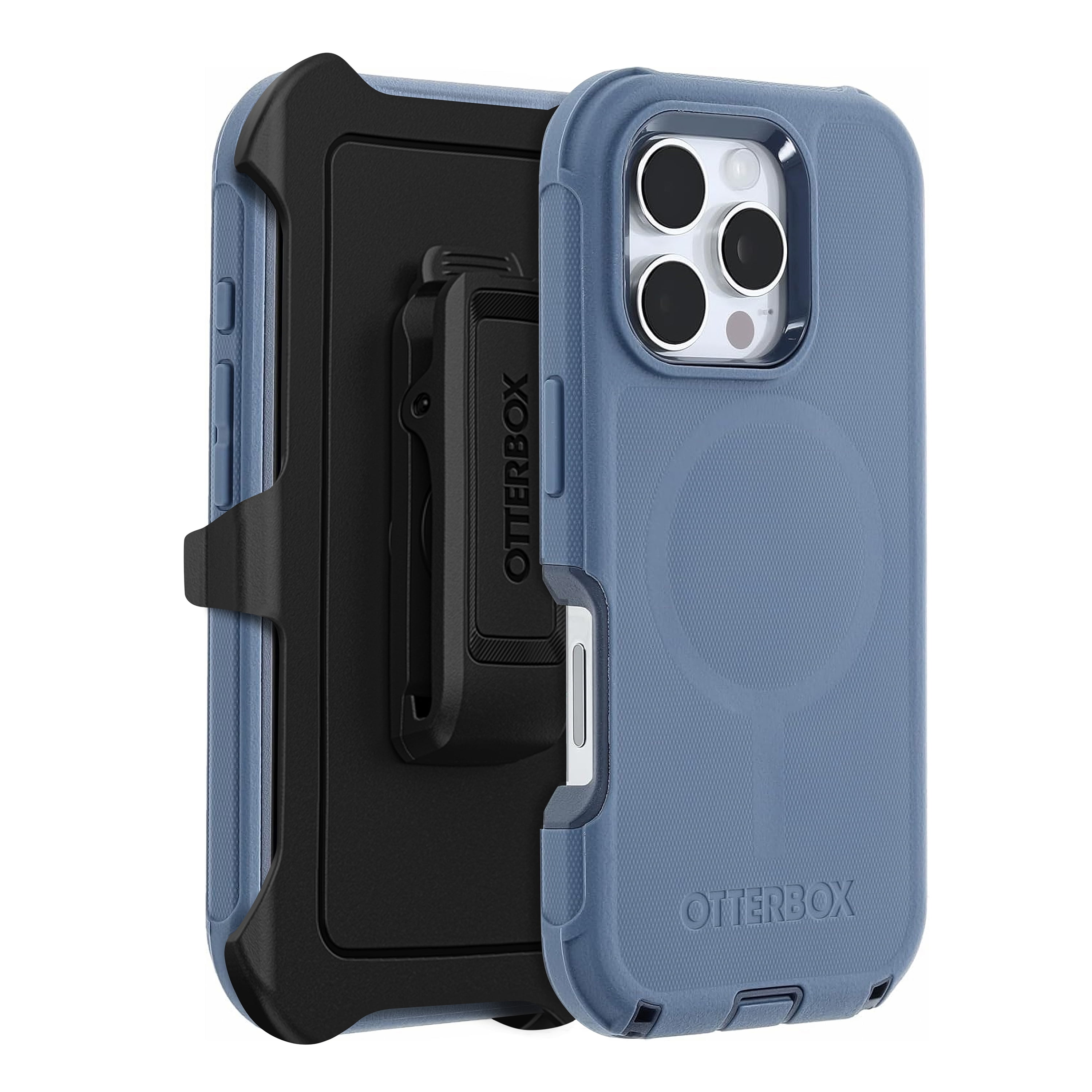 OtterBox iPhone 16 Pro (Only) - Defender Series MagSafe Case - Baby Blue Jeans - Holster Clip Included - Built-in Magnets - Screenless - Rugged & Durable - with Port Protection - Non-Retail Packaging
