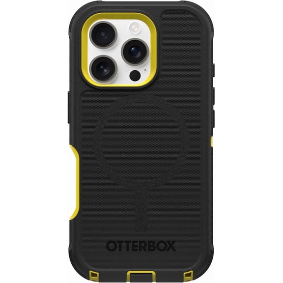 OtterBox iPhone 16 Pro (Only)- Defender Series MagSafe Case - Night Rever (Yellow & Black) - Case Only - Built-in Magnets - Screenless - Rugged & Durable - with Port Protection - Non-Retail Packaging