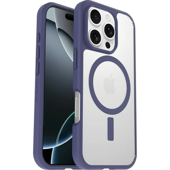 OtterBox iPhone 16 Pro (Only) - React Series Case - Denver Dusk (Clear/Purple) - Snaps to MagSafe - Ultra-Thin - Non-Retail Packaging