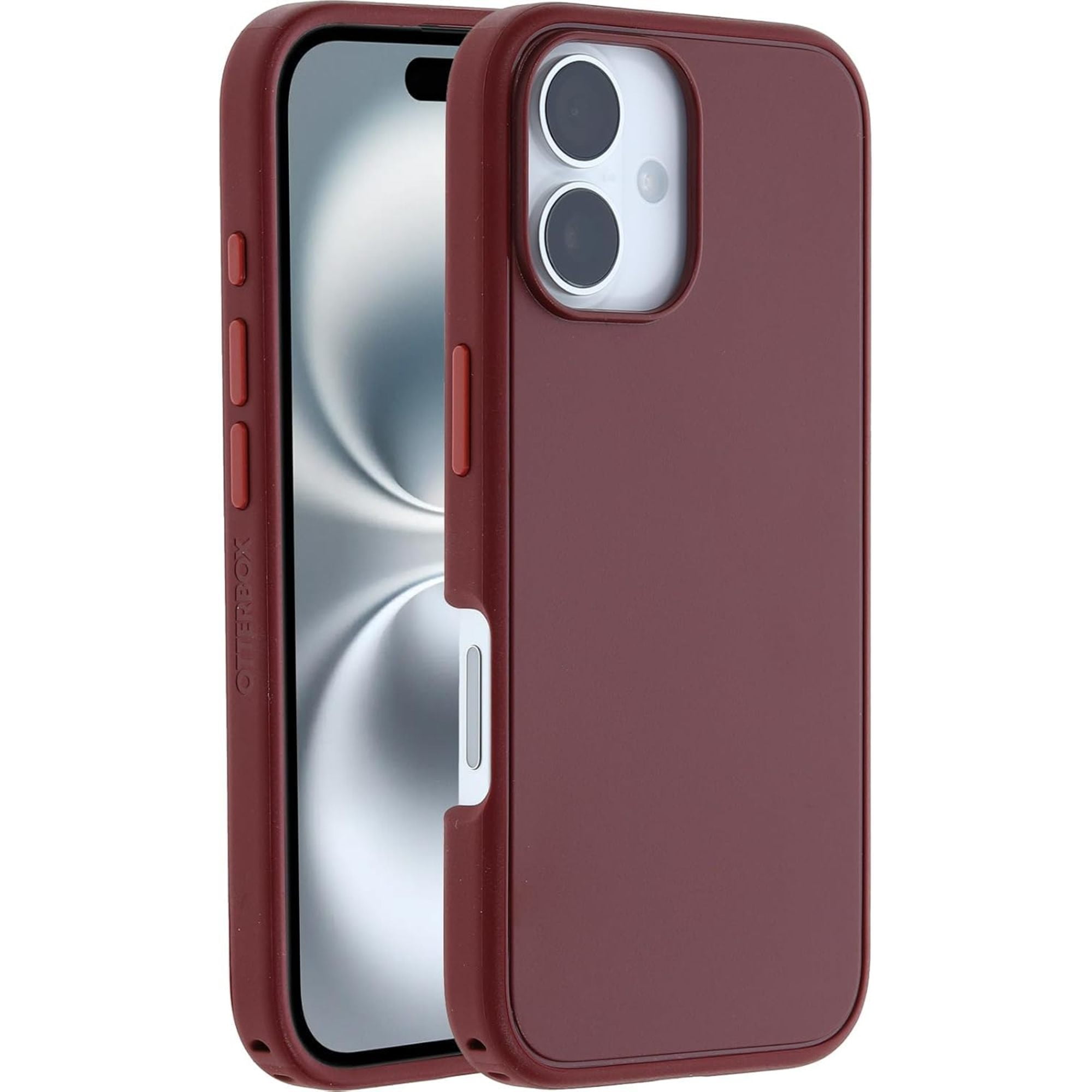 OtterBox iPhone 16 - Symmetry MagSafe Case - Ultra-Slim - Raised Edges Protect Camera & Screen - Brick Red