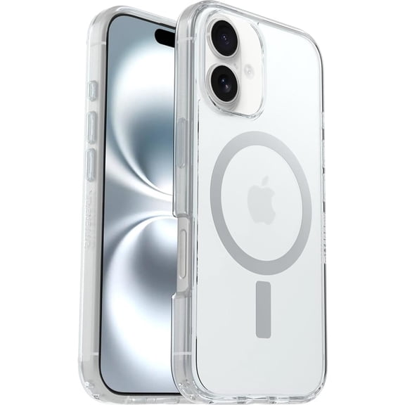 OtterBox iPhone 16 - Symmetry MagSafe Case - Ultra-Slim - Raised Edges Protect Camera & Screen - Clear