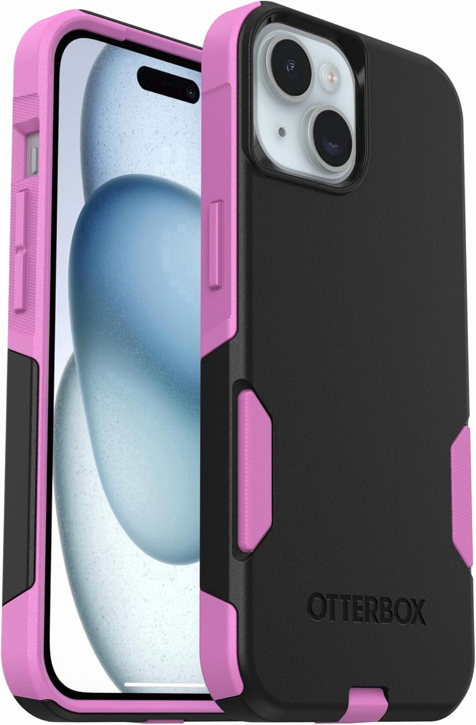 OtterBox iPhone 16e, 15, 14, & 13 Commuter Series Case - Midnight Mauve (Black & Pink) - Slim & Tough - Pocket-Friendly - with Port Protection