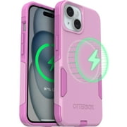 OtterBox iPhone 16e, iPhone 15, iPhone 14, and iPhone 13 Commuter Series Case - MagSafe Edition - Pink, Slim & Tough, Pocket-Friendly, with Port Protection - Run Wildflower