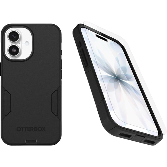 OtterBox iPhone 17 (Only) Bundle: Commuter Series MagSafe Case & Screen Protector - Black - Built-in magnets - Thin & Protective - with Port Protection - Non-Retail Packaging