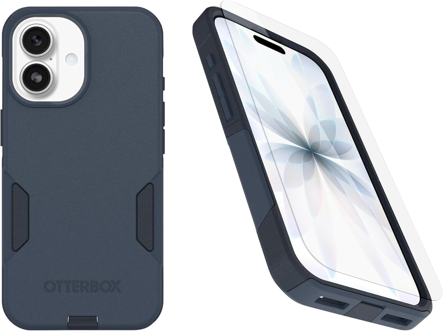 OtterBox iPhone 17 (Only) Bundle: Commuter Series MagSafe Case & Screen Protector - Blue Sentiment - Built-in magnets - Thin & Protective - with Port Protection - Non-Retail Packaging