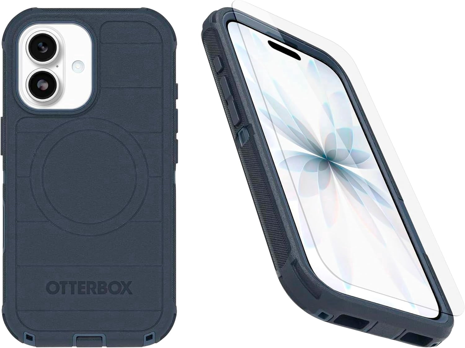 OtterBox iPhone 17 (Only) Bundle: Defender Series Case & Screen Protector - Blue Sentiment - Case Only - Snaps on MagSafe - Tough - Rugged & Durable - Non-Retail Packaging