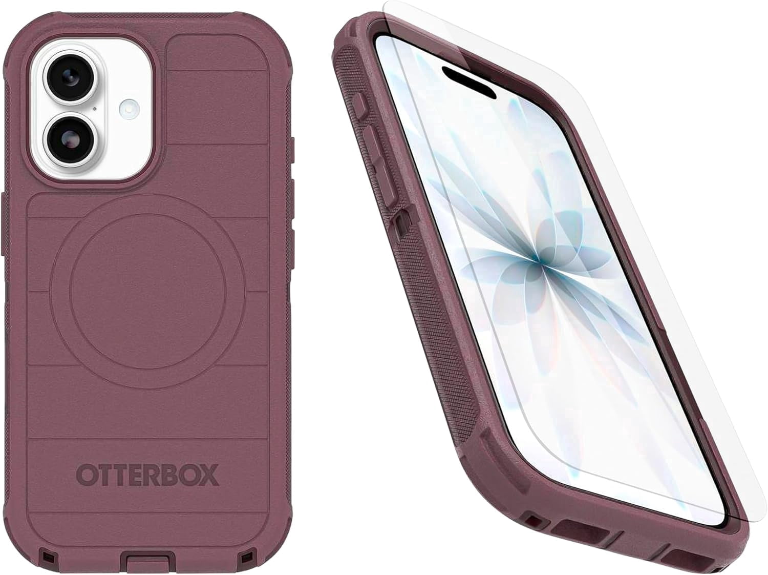 OtterBox iPhone 17 (Only) Bundle: Defender Series Case & Screen Protector - Purple Mystery - Case Only - Snaps on MagSafe - Tough - Rugged & Durable - Non-Retail Packaging