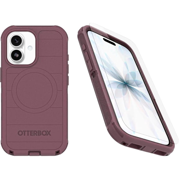 OtterBox iPhone 17 (Only) Bundle: Defender Series Case & Screen Protector - Purple Mystery - Case Only - Snaps on MagSafe - Tough - Rugged & Durable - Non-Retail Packaging