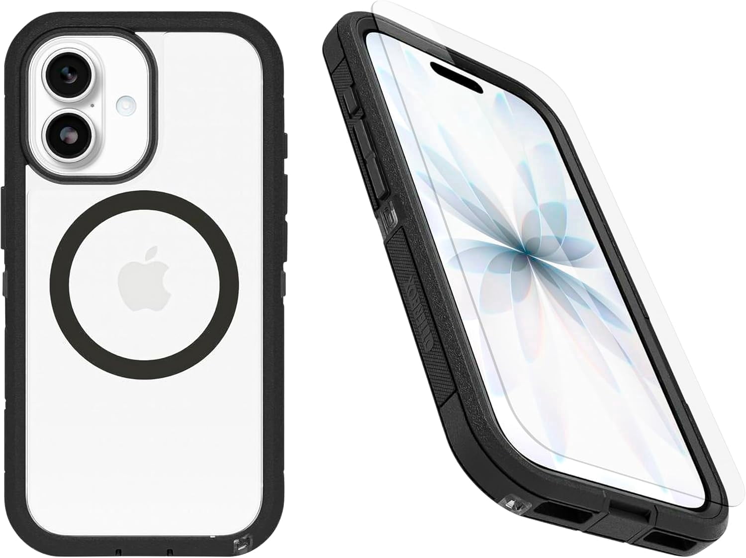 OtterBox iPhone 17 (Only) Bundle: Defender Series XT Case & Screen Protector - Dark Side (Clear/Black) - Snaps on MagSafe - Tough - Rugged & Durable - Non-Retail Packaging