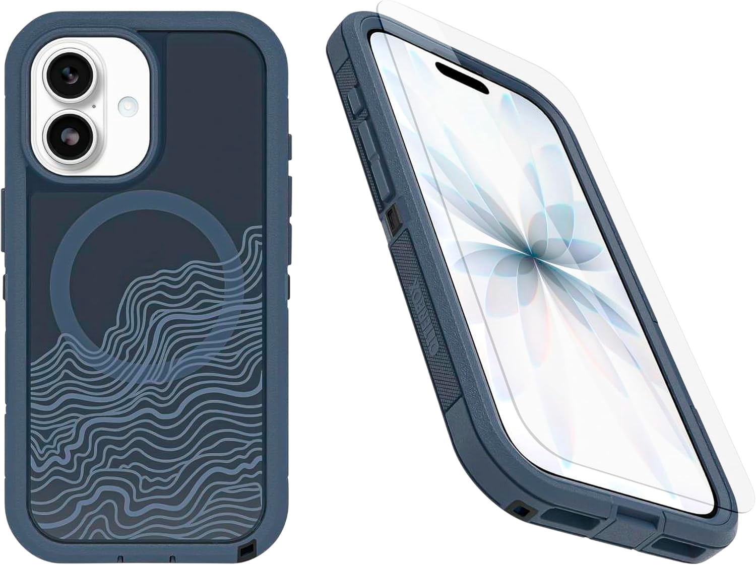 OtterBox iPhone 17 (Only) Bundle: Defender Series XT Case & Screen Protector - Offgrid (Blue) - Snaps on MagSafe - Tough - Rugged & Durable - Non-Retail Packaging