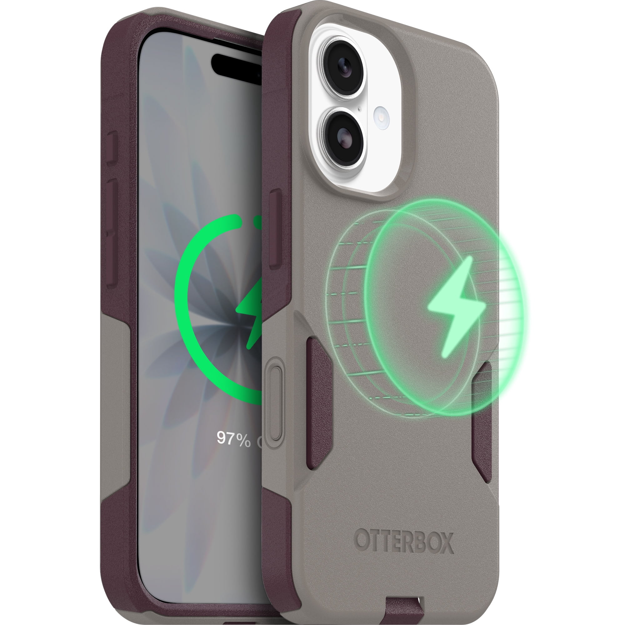 OtterBox iPhone 17 (Only) – Commuter Series Case – Built-In MagSafe – Thin, Dual-Layer, Pocket-Friendly, Port Cover – 50 Shades of Kinda Purple