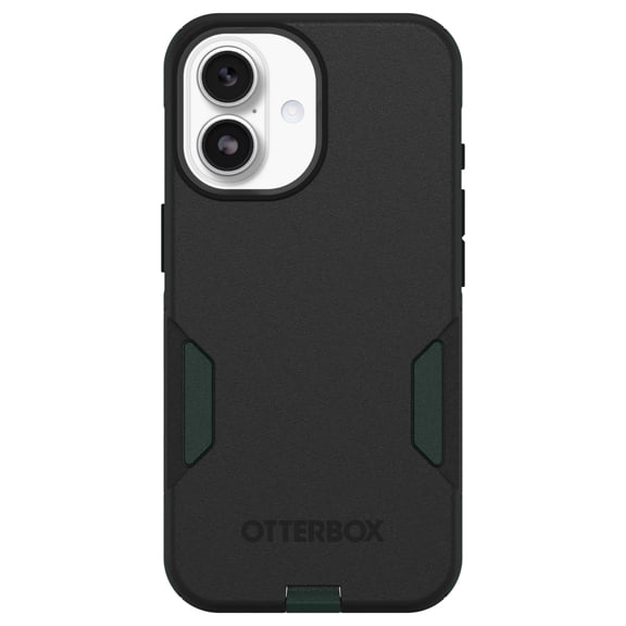 OtterBox iPhone 17 (Only) – Commuter Series Case – Built-In MagSafe – Thin, Dual-Layer, Pocket-Friendly, Port Cover – Forest Night (Black/Green)