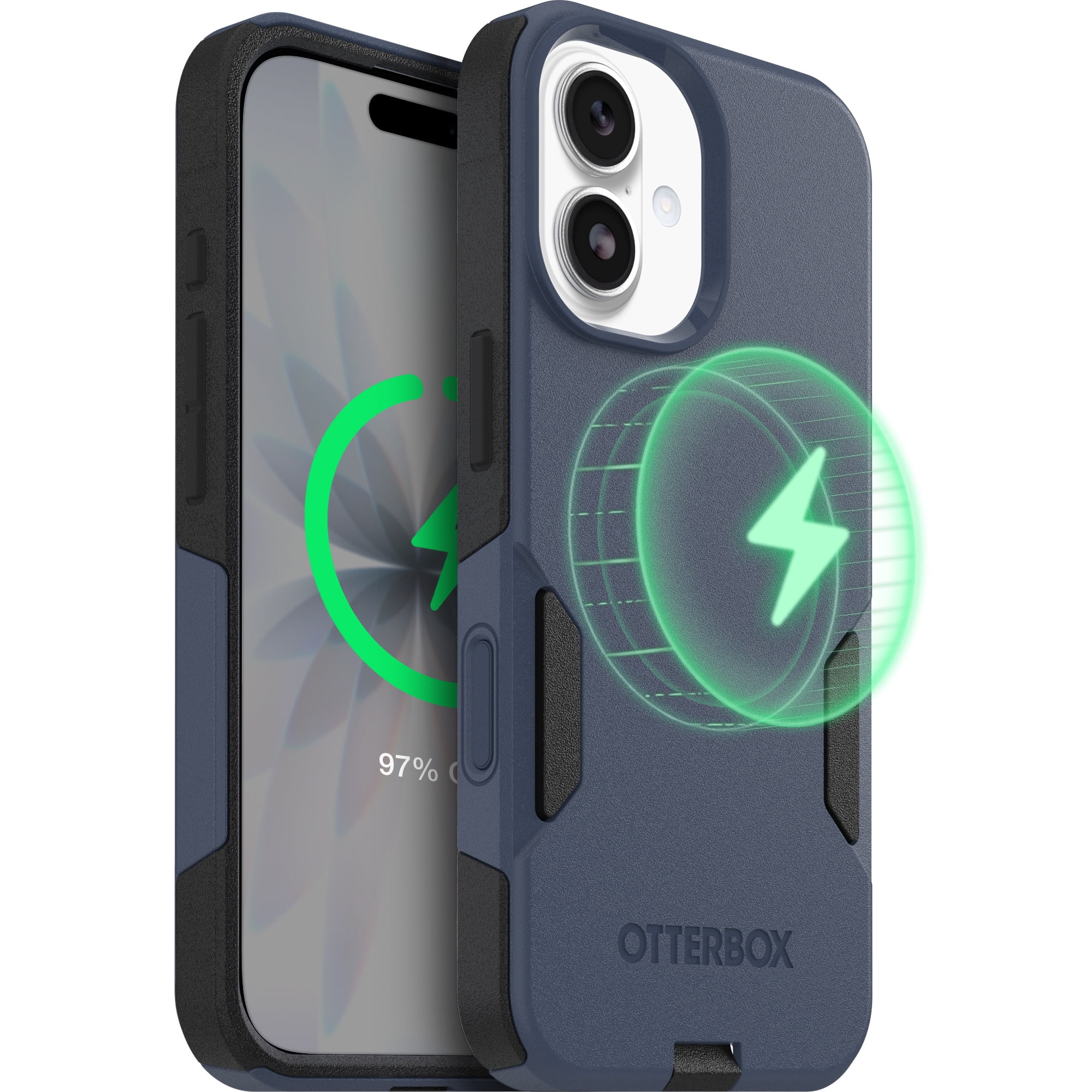 OtterBox iPhone 17 (Only) – Commuter Series Case – Built-In MagSafe – Thin, Dual-Layer, Pocket-Friendly, Port Cover –  Midnight Sky (Blue/Black)