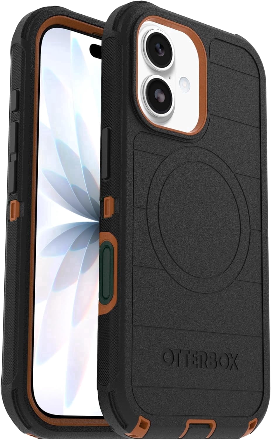 OtterBox iPhone 17 (Only) - Defender Series Case - Black Chateau (Black & Orange) - Case Only - Snaps on MagSafe - Tough - Rugged & Durable - Non-Retail Packaging