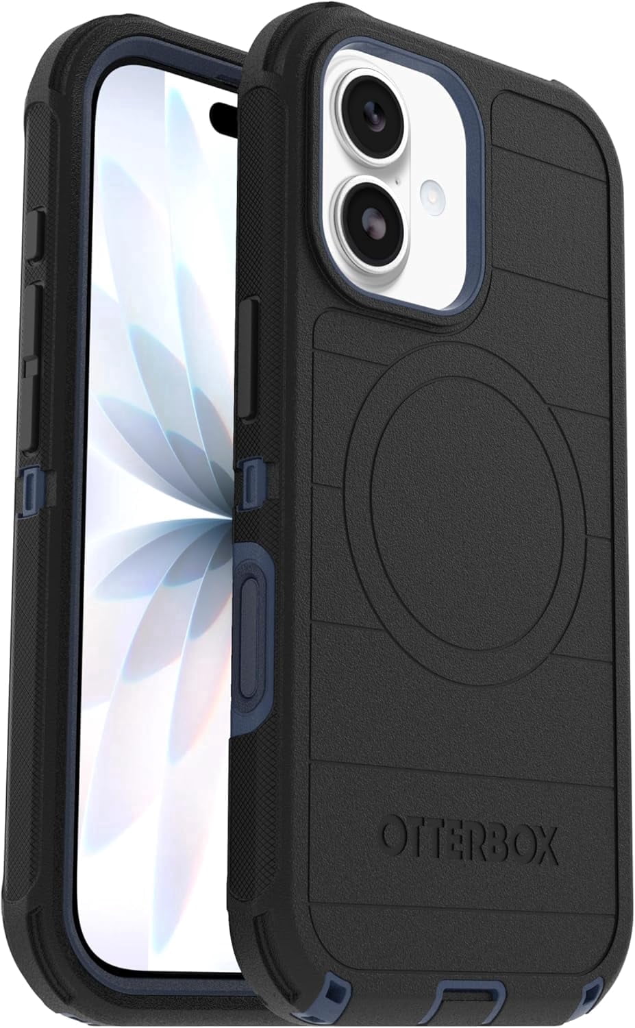 OtterBox iPhone 17 (Only) - Defender Series Case - Black Shadow (Black & Blue) - Case Only - Snaps on MagSafe - Tough - Rugged & Durable - Non-Retail Packaging