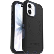 OtterBox iPhone 17 Only - Defender Series Case - Black Shadow Black & Blue - Case Only - Snaps on MagSafe - Tough - Rugged & Durable - Non-Retail Packaging
