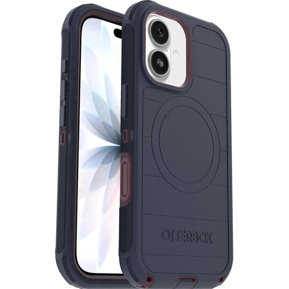 OtterBox iPhone 17 (Only) - Defender Series Case - Indigo Tulip (Blue & Purple) - Case Only - Snaps on MagSafe - Tough - Rugged & Durable - Non-Retail Packaging