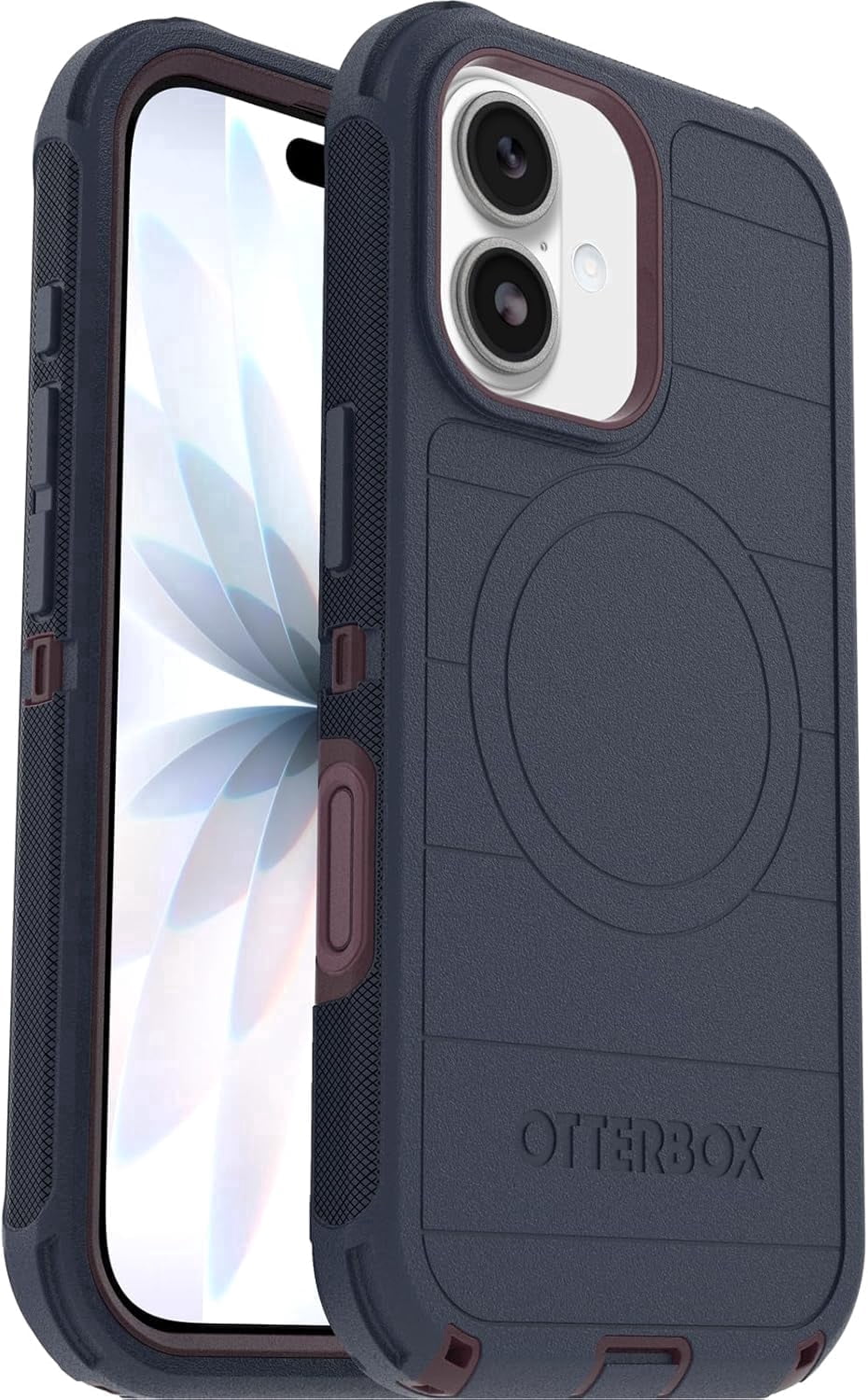 OtterBox iPhone 17 (Only) - Defender Series Case - Indigo Tulip (Blue & Purple) - Case Only - Snaps on MagSafe - Tough - Rugged & Durable - Non-Retail Packaging
