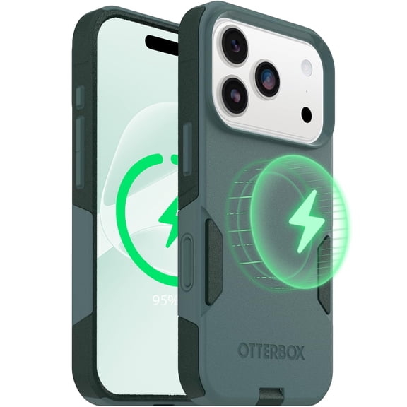 OtterBox iPhone 17/18 Pro Commuter Series MagSafe Case - Thin & Tough, Dual Layer with Port Protection and Built-In Anchors - Green