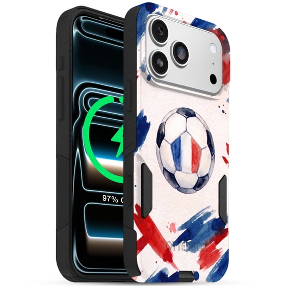 OtterBox Commuter Series iPhone 17 Pro Case, Shockproof MagSafe Compatible, France Soccer Design