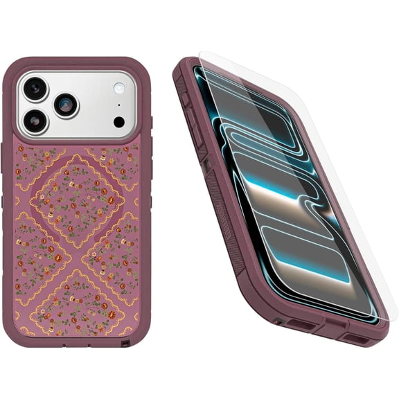 OtterBox iPhone 17 Pro Max (Only) Bundle: Defender Series XT Clear Case & Screen Protector - Dusk Reverie (Purple) - Snaps on MagSafe - Tough - Rugged & Durable - Non-Retail Packaging