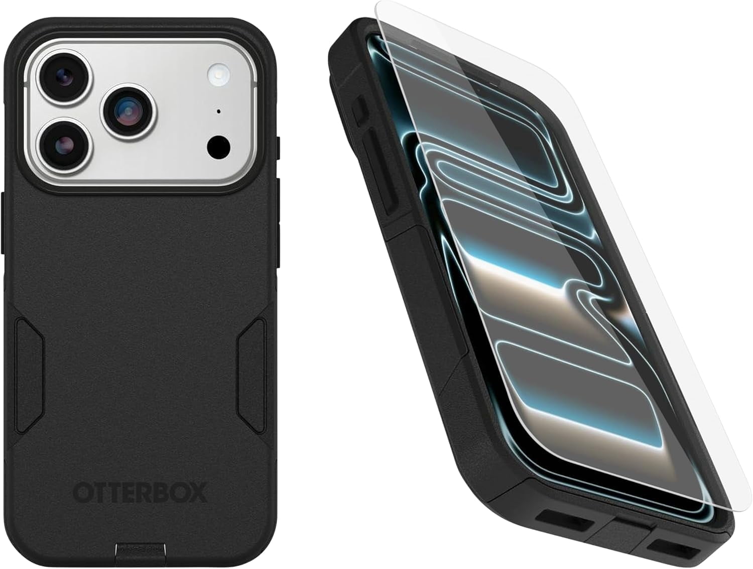 OtterBox iPhone 17 Pro (Only) Bundle: Commuter Series MagSafe Case & Screen Protector - Black - Built-in magnets - Thin & Protective - with Port Protection - Non-Retail Packaging