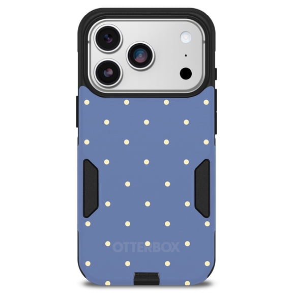 OtterBox iPhone 17 Pro (Only) – Commuter Series Case – Built-In MagSafe – Thin, Dual-Layer, Pocket-Friendly, Port Cover – Blue Polka Dots