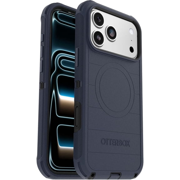 OtterBox iPhone 17 Pro (Only) - Defender Series Case - Vintage Indigo Dream (Blue & Black) - Snaps on MagSafe - Tough - Rugged & Durable