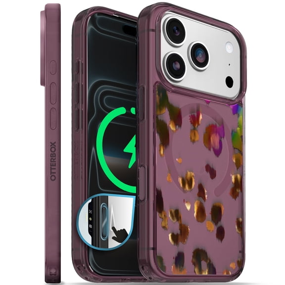 OtterBox iPhone 17 Pro Symmetry MagSafe Case - Ultra-Thin - Raised Edges Protect Camera & Screen - Leopard Shift