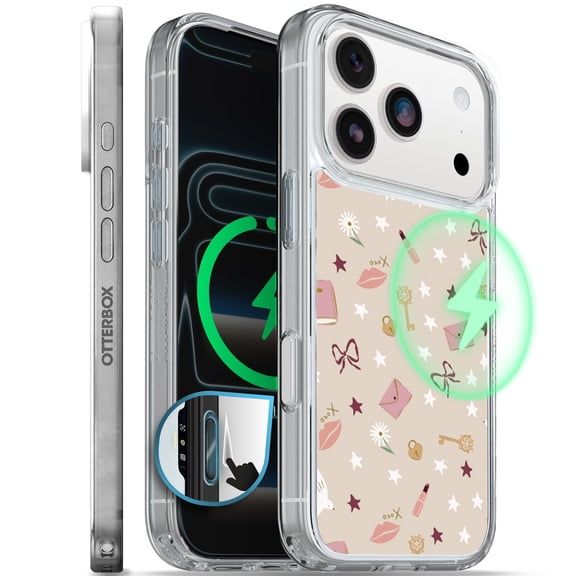 OtterBox iPhone 17 Pro Symmetry MagSafe Case - Ultra-Thin - Raised Edges Protect Camera & Screen - Love Notes
