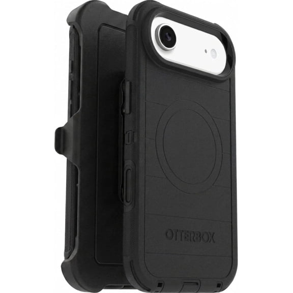 OtterBox iPhone Air (Only) - Defender Series Case - Black - Includes Holster Clip Kickstand - Snaps on MagSafe - Tough - Rugged & Durable - Non-Retail Packaging