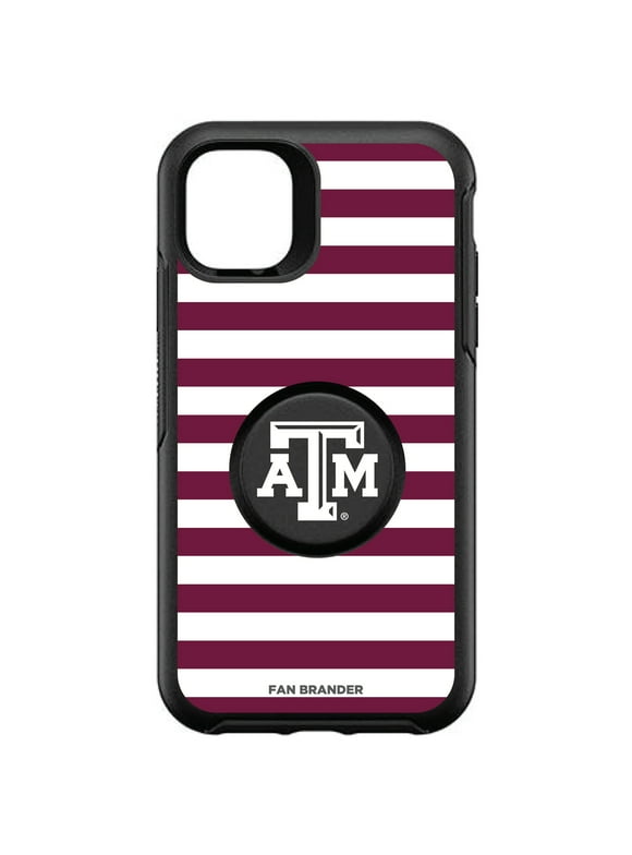 OtterBox x PopSockets Texas A&M Aggies Otter + Pop Striped Symmetry iPhone Case