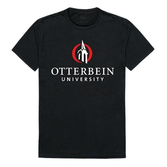 Otterbein University Men Institutional T-Shirt, Black & White - Extra Large