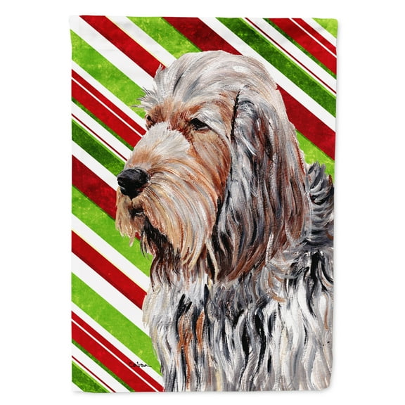 Otterhound Candy Cane Christmas Garden Flag