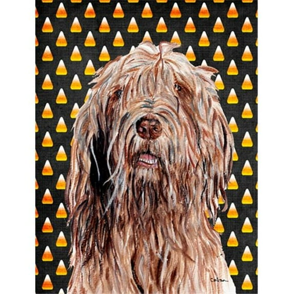 Otterhound Candy Corn Halloween Flag Garden Size