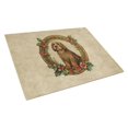 thumbnail image 1 of Otterhound Christmas Flowers Glass Cutting Board 12 in x 15 in, 1 of 5