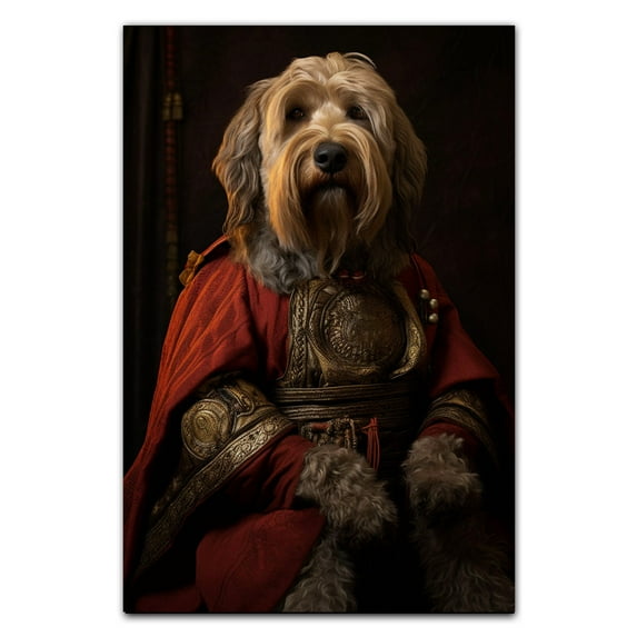 Otterhound Pets Portrait Painting of Dog Renaissance Style on Canvas Royal Pet Portrait from Photo, Wall Art Print for Home Decor, Modern Wall Decoration