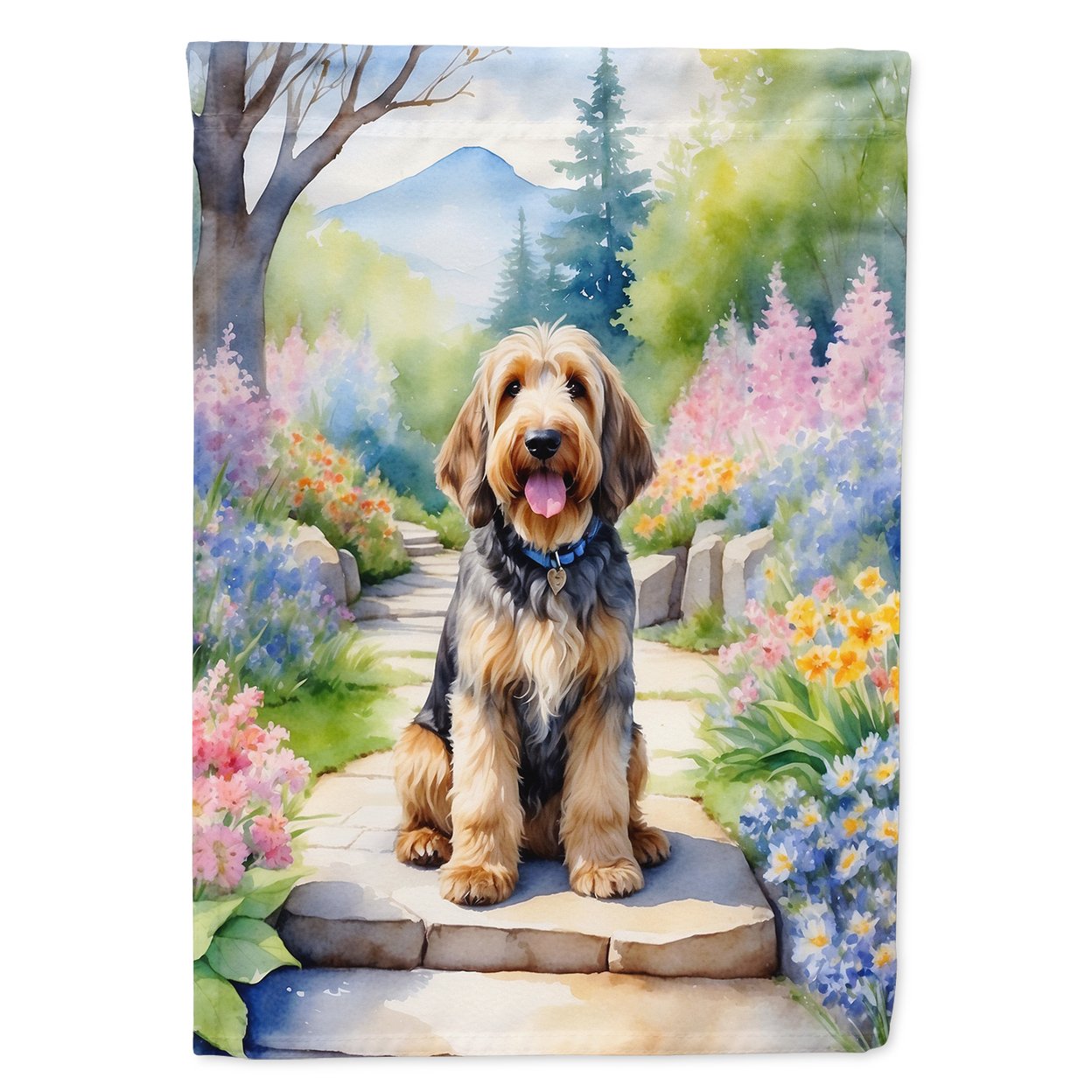 Otterhound Spring Path Garden Flag 11.25 in x 15.5 in
