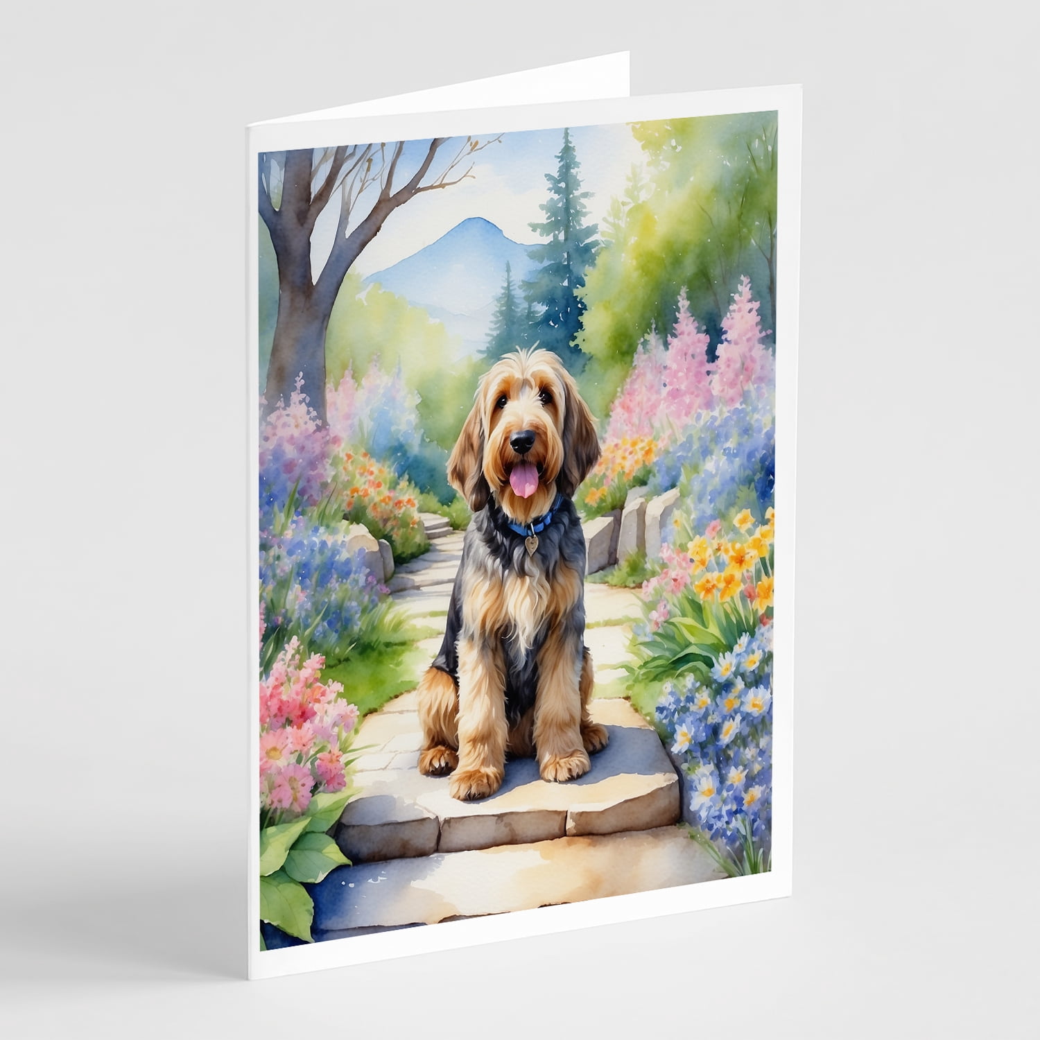Otterhound Spring Path Greeting Cards Pack of 8 7 in x 5 in